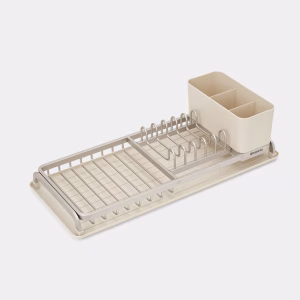 Escurreplatos compacto Brabantia SinkSide color negro con cubiertos