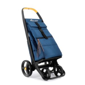 Carro de compra Rolser Clec Thermo Polar 8 Plus Lemon con bolsa azul y detalles amarillos