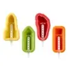 Set de 4 moldes de helado Lékué con formas de cohete, espiral, pie y lápiz