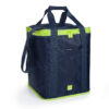 Bolsa isotérmica Ibili Hella de 30 litros en color azul, con asas y cremallera visible, sobre un fondo neutro.