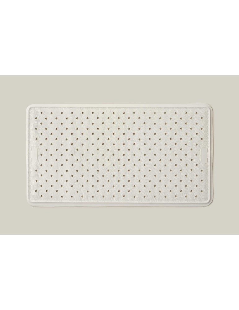 Alfombra de baño de caucho natural blanca con ventosas