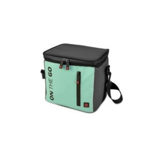 Bolsa nevera Iris On The Go Mint de 8 litros con cremallera abierta mostrando el interior
