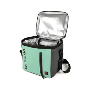 Bolsa nevera Iris On The Go Mint de 8 litros vista frontal con correa ajustable