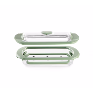 Estuche de vapor de vidrio Lékué transparente con bandeja interior