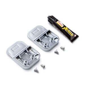 Kit de fijación sin taladrar Glue Fix System Flat de Tatay con sus componentes visibles: dos soportes y un tubo de adhesivo.