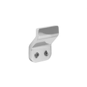 Percha de baño Tatay Flat de aluminio cromado instalada en una pared blanca
