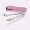 Set de 3 cubiertos Brabantia Make & Take Lilac Pink con estuche cerrado