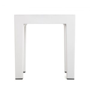 Taburete de polipropileno blanco para baño y exterior