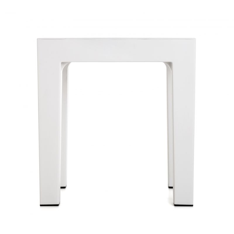 Taburete de polipropileno blanco para baño y exterior