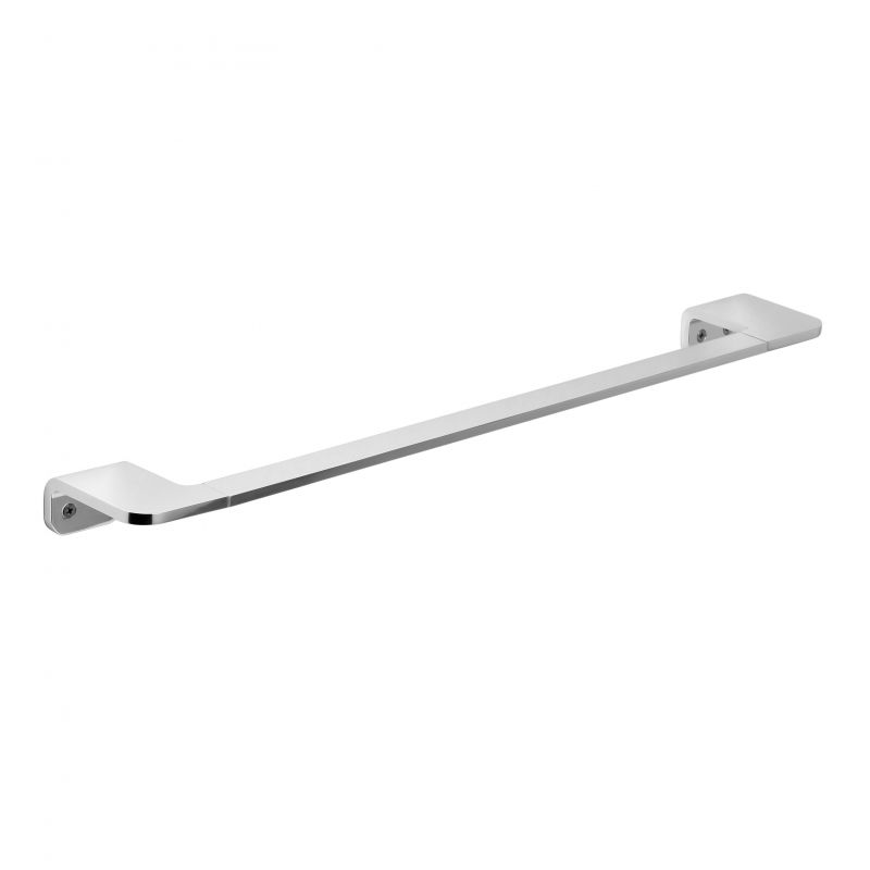 Toallero de barra de aluminio Flat de 45 cm montado en una pared de baño